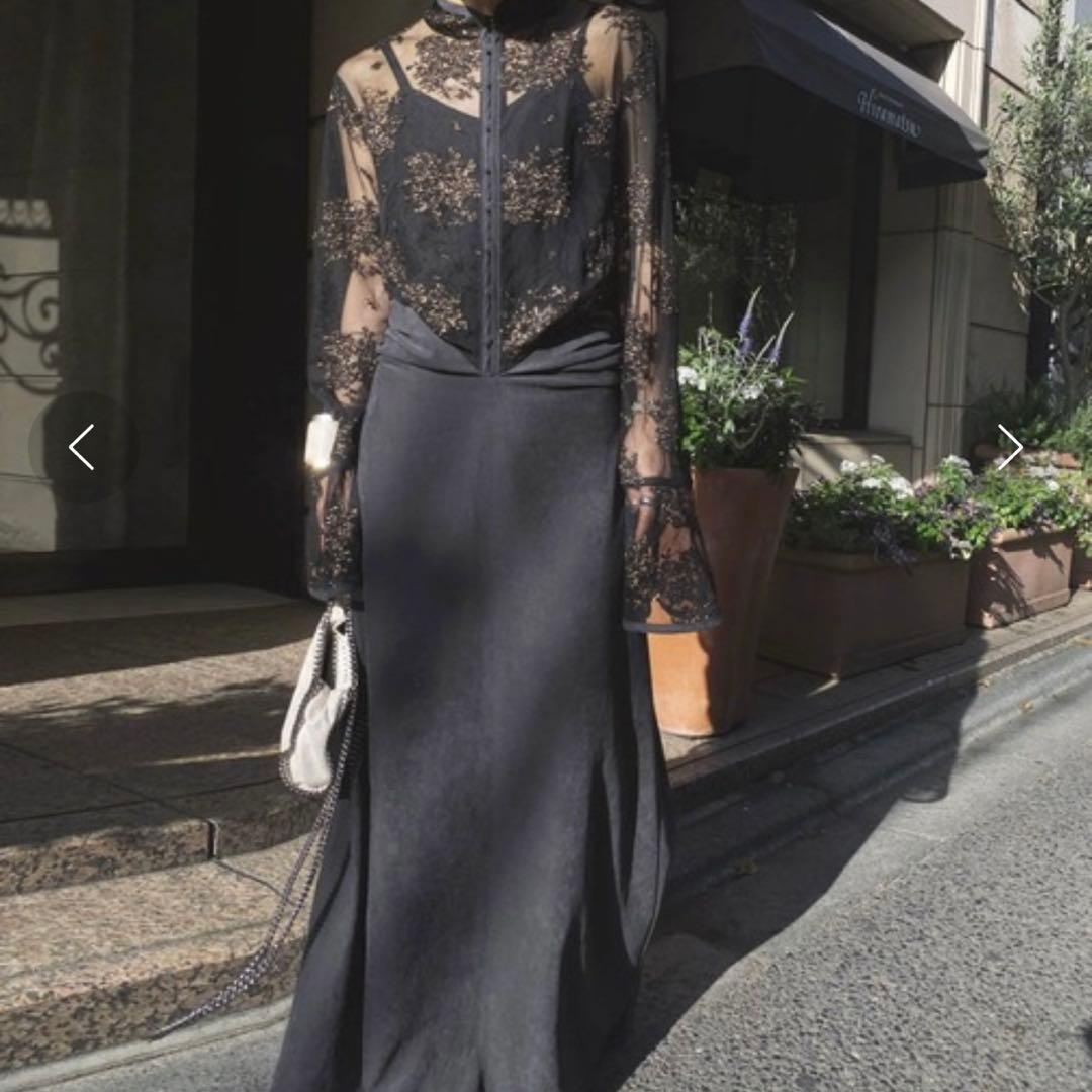 【美品】Ameri FLOWER LACE DRESS インナーキャミ欠品 M