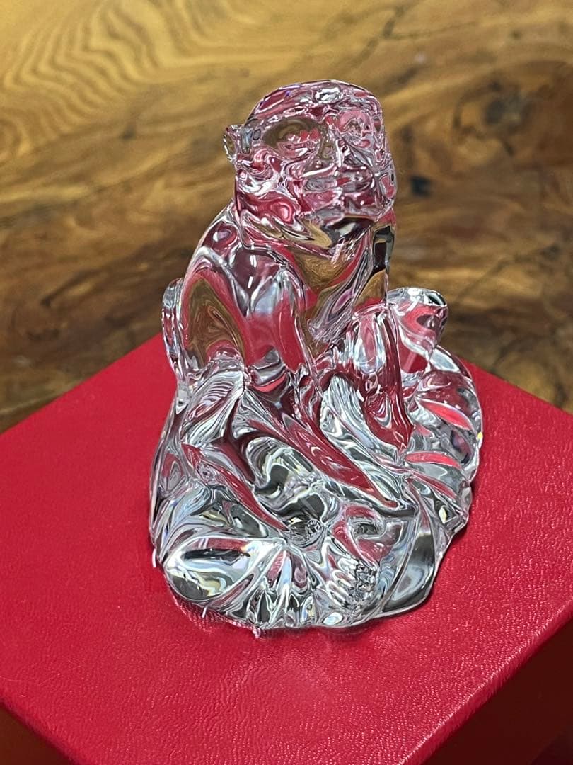 未使用！バカラ 置物 干支 猿 申 十二支 Baccarat 置物