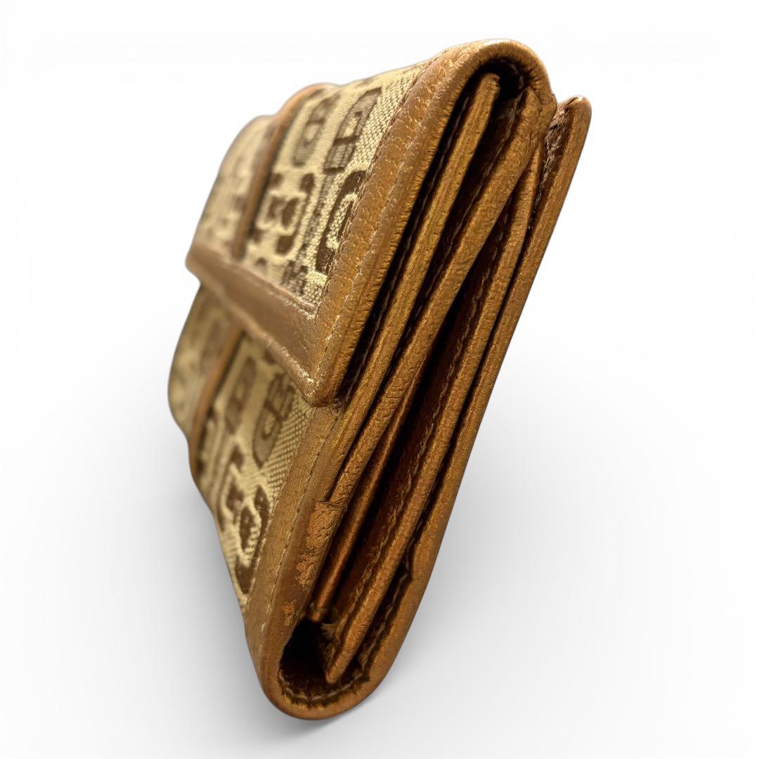 GUCCI グッチ 長財布 ホースビット ブラウン キャンバス ゴールドベルト