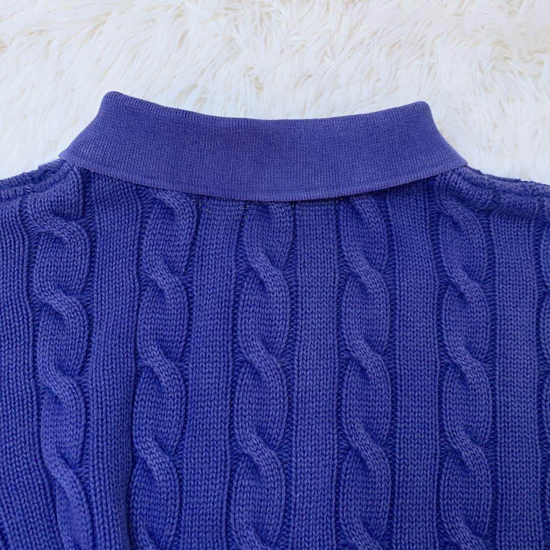 Polo Ralph Lauren ネイビー ケーブルニット M ウォッシュ加工