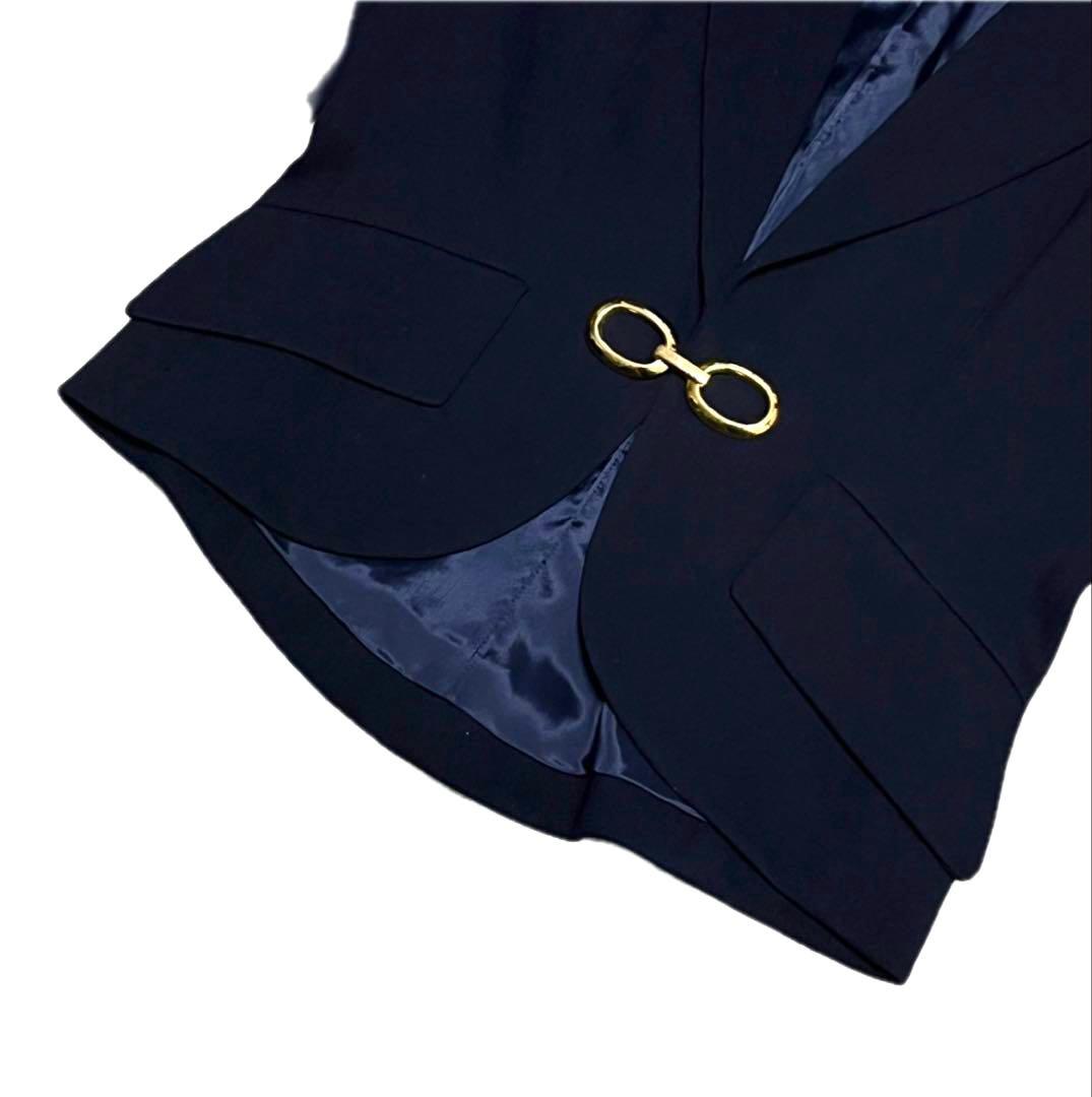 Christian Dior テーラードジャケット ゴールド金具 ネイビー M
