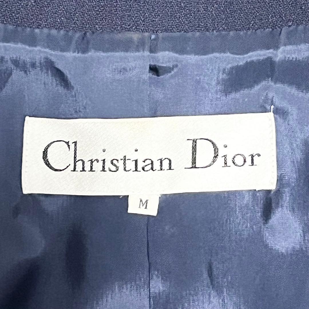 Christian Dior テーラードジャケット ゴールド金具 ネイビー M