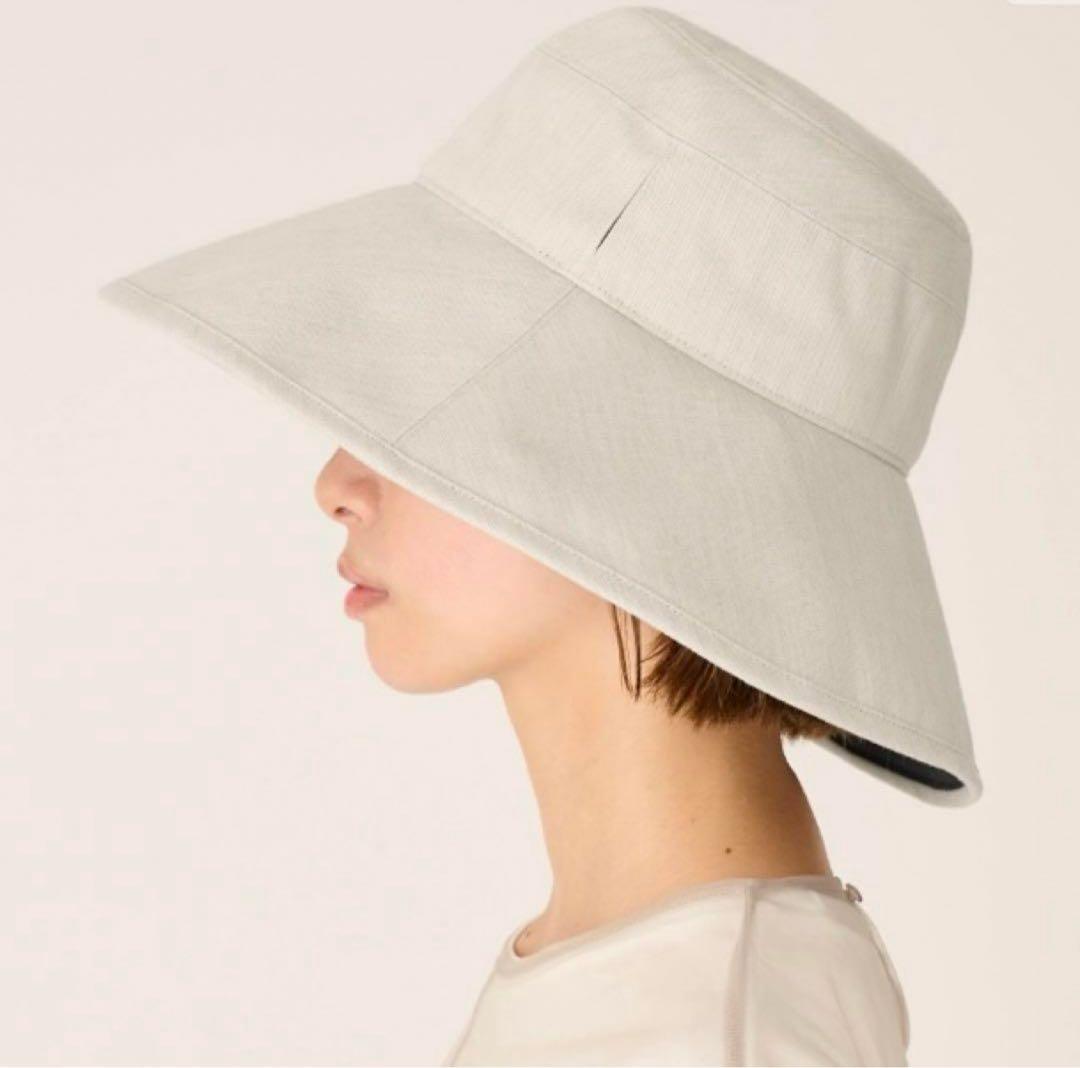 【試着のみ】サンバリア100 ナチュラルハット アイボリー Mサイズ