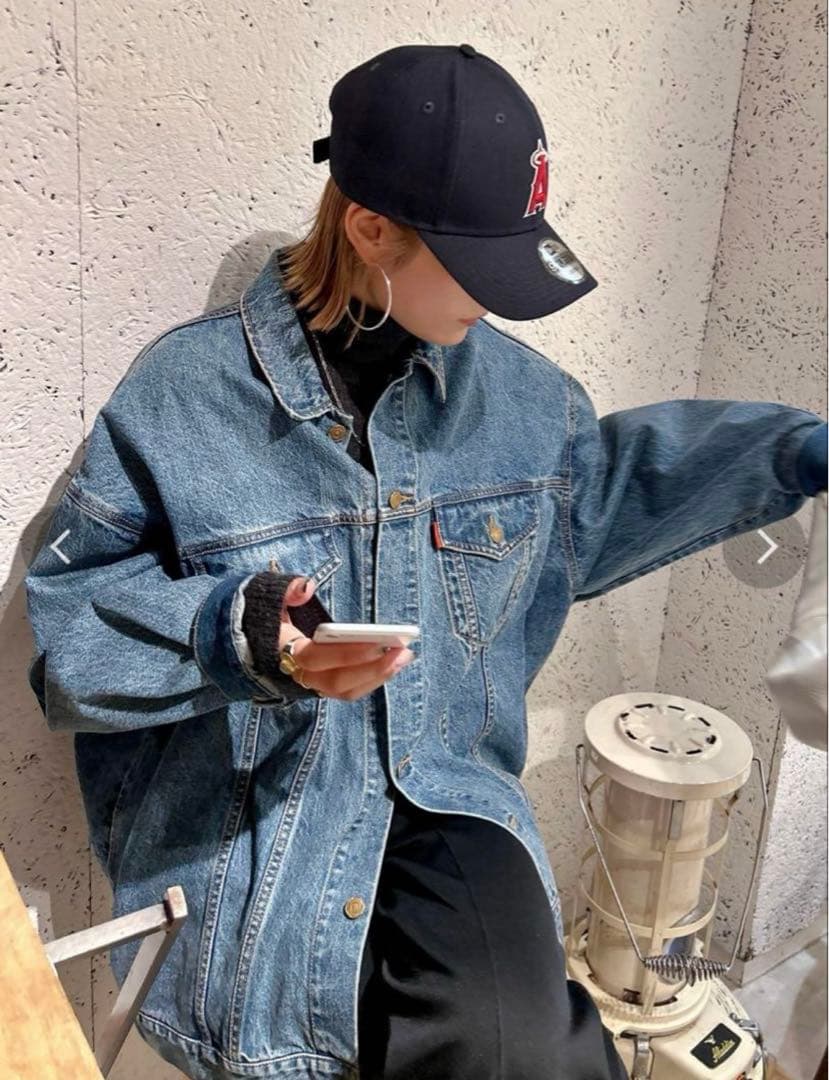 デニムジャケット gジャン ビッグシルエットデニムジャケット　ブルー