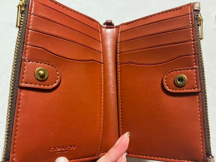 COACH コーチ ジップ チェーン カード ケース シグネチャー キャンバス