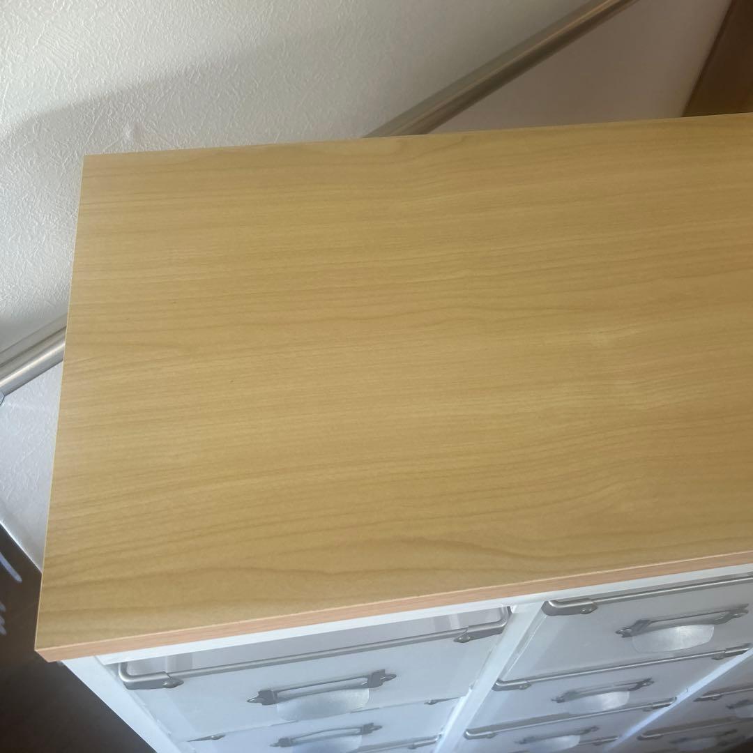 こねこページディノス収納キャビネット 16引き出し ホワイト/ナチュラル