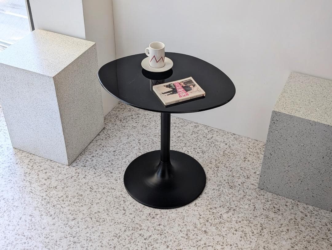 Used ペデスタル コーヒーテーブル 一本脚 ブラック Duplo 廃番 美品