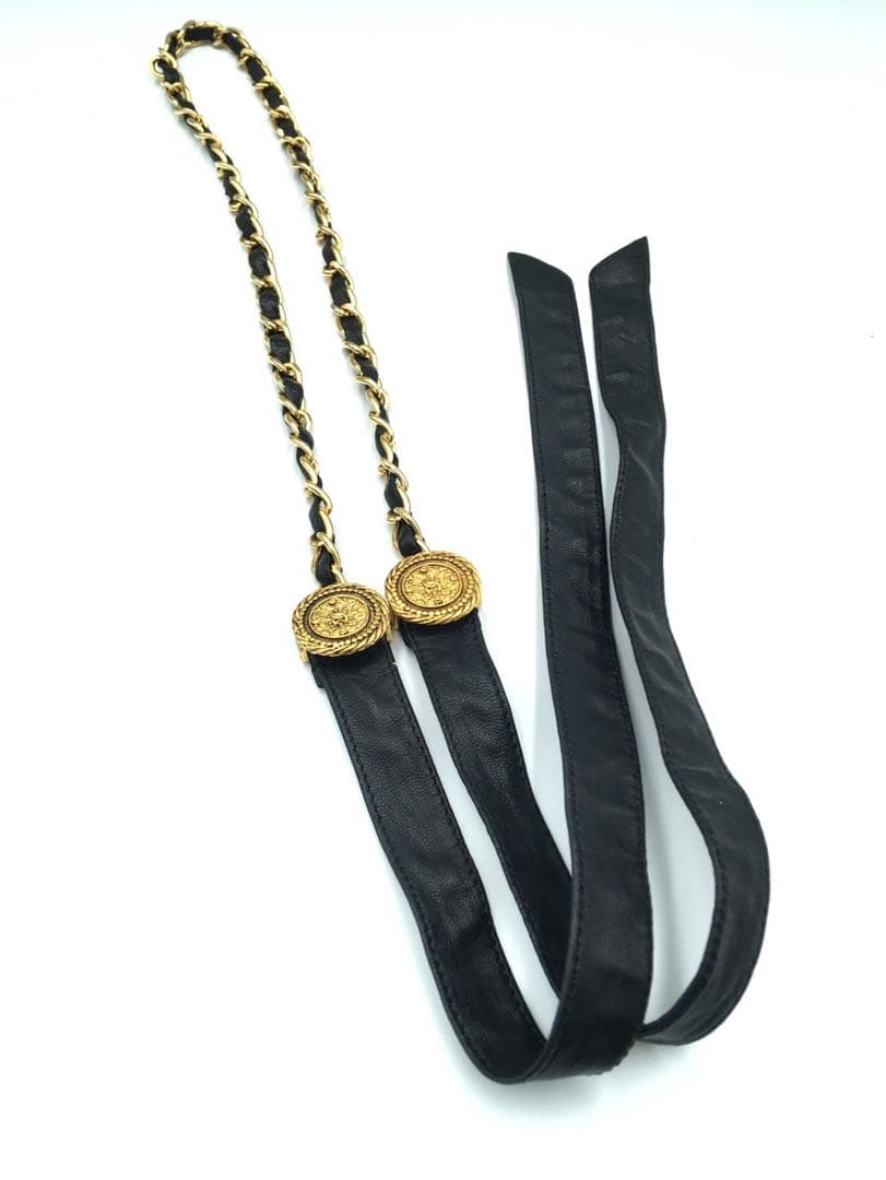 シャネル　CHANEL レザー　チェーン　ベルト