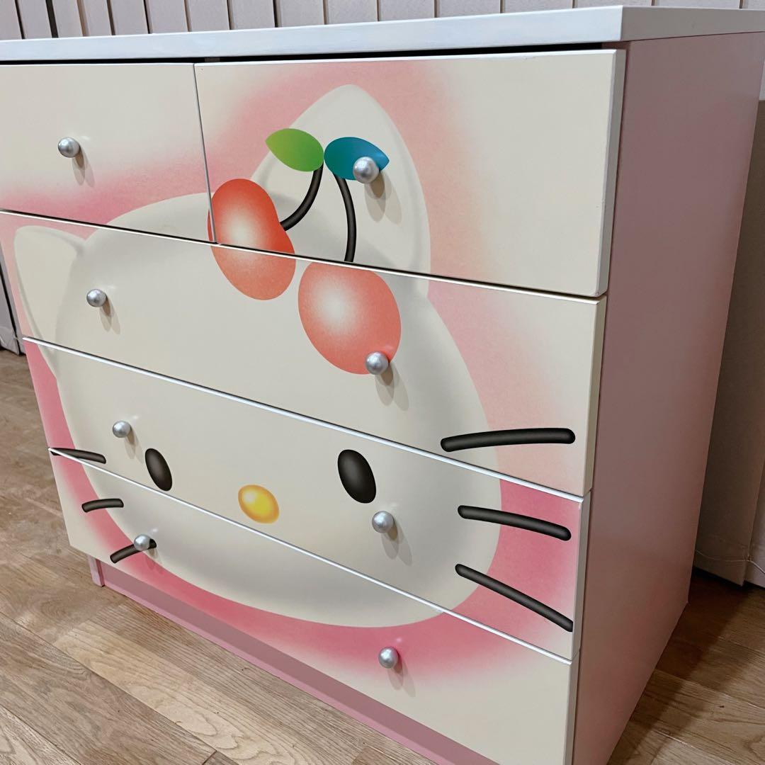 美品✨キティちゃん タンス 木製 チェスト 引き出し ハローキティ キャビネット