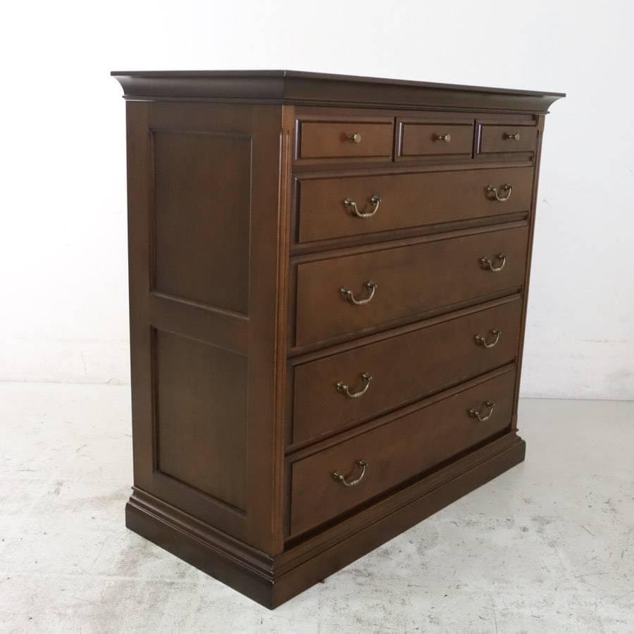 値下府中家具 整理箪笥 5段 ワイドチェスト クラシック調 府中家具工業協同組合