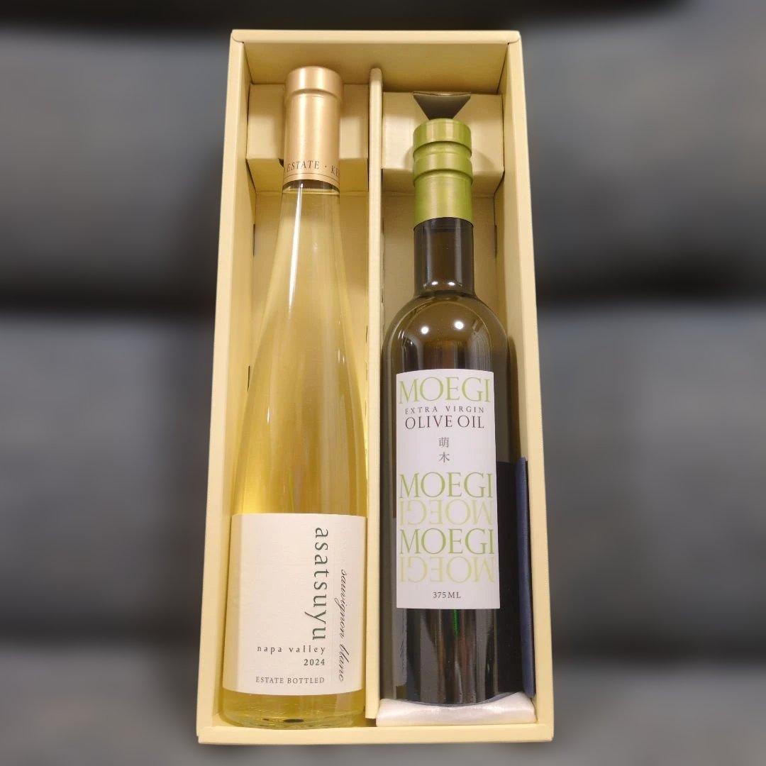 u*a様 ケンゾーエステート、asatsuyu(白ワイン)、MOEGI(オリーブ