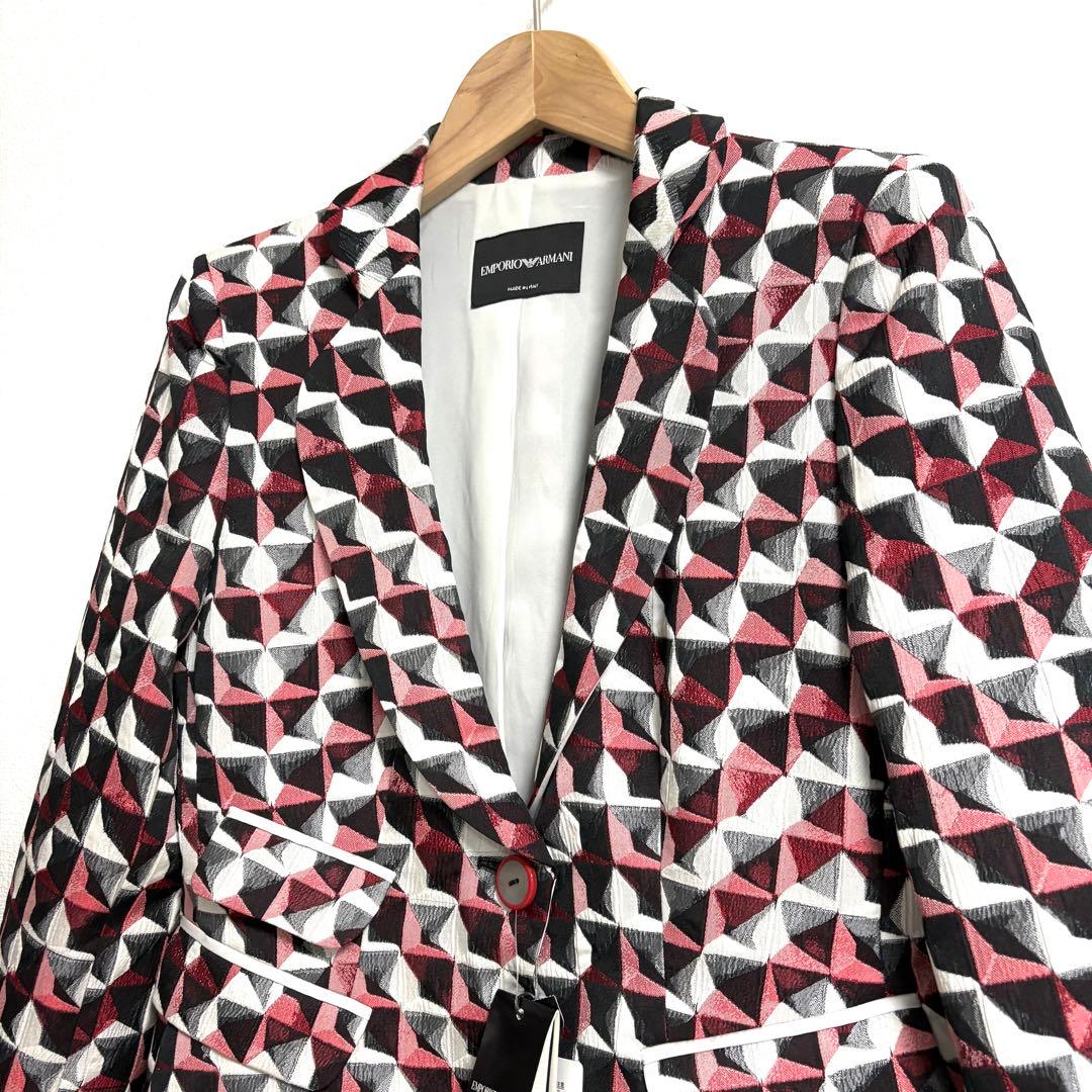 新品✨EMPORIO ARMANI✨マドラス柄　テーラードジャケット　42 L