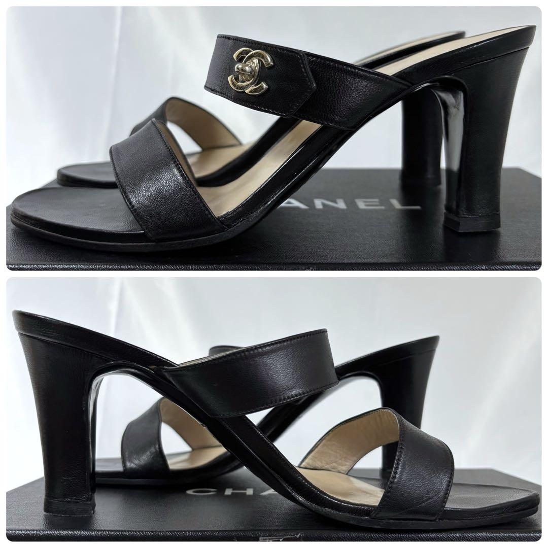 96年✨　CHANEL シャネル　ミュール　ココマーク　ターンロック　ビンテージ