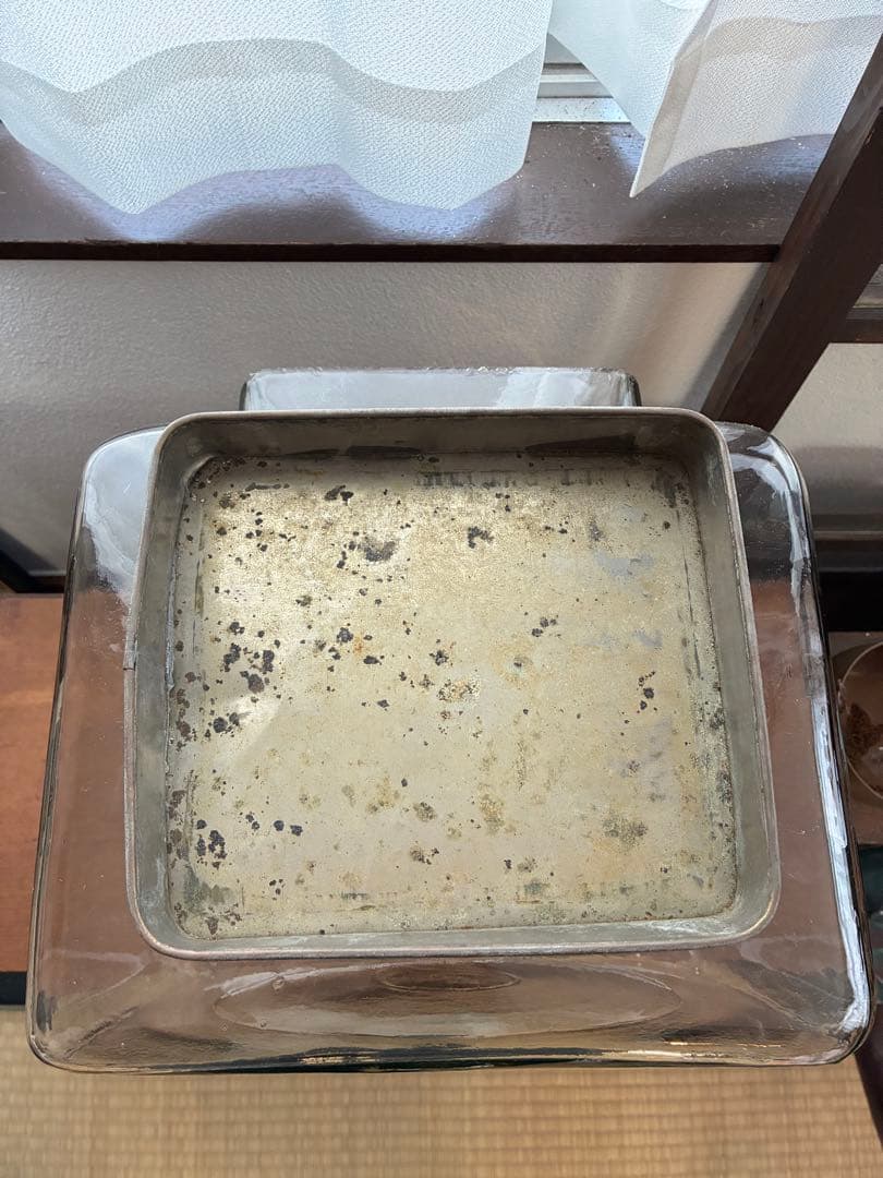 大正 特大 菓子瓶 ガラス瓶 気泡 ゆらゆらガラス 戦前 古道具 アンティーク