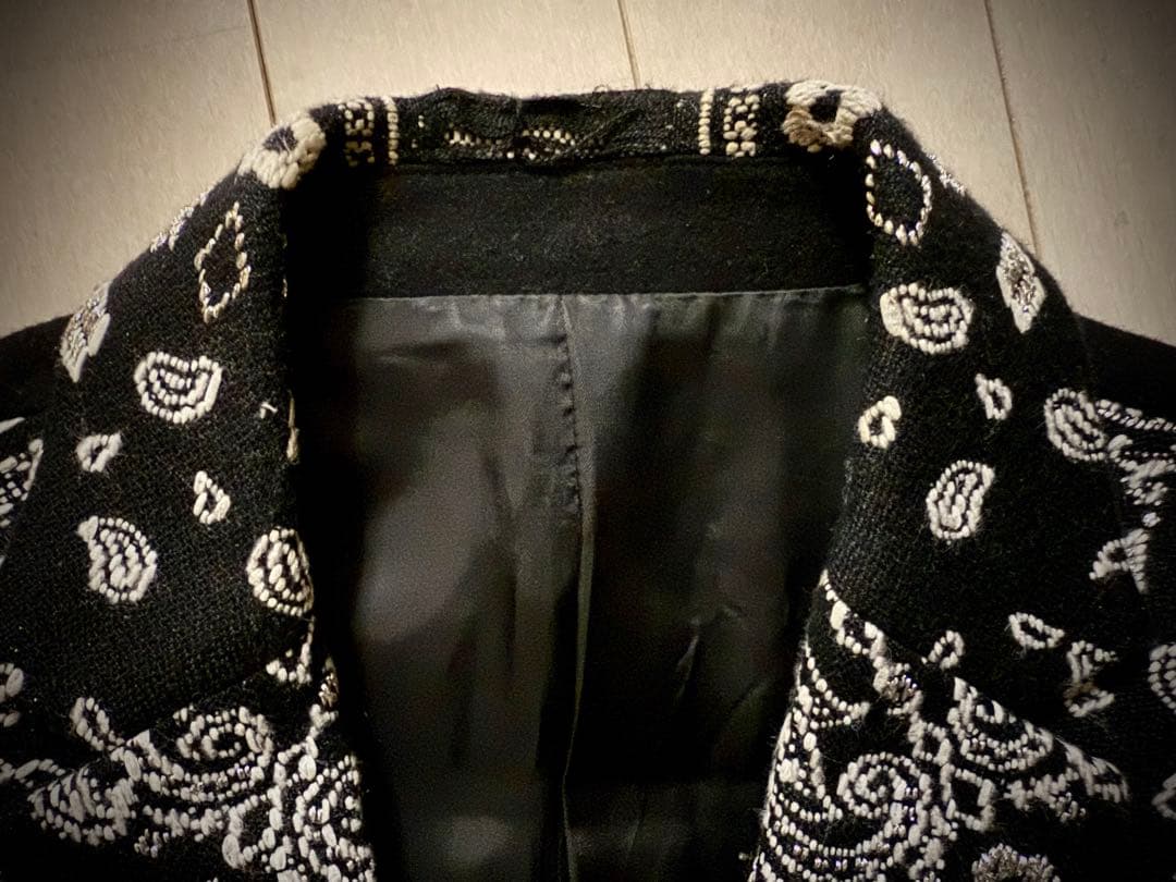 【レア・希少】yoshiokubo バンダナ切替 テーラードジャケット黒 M相当