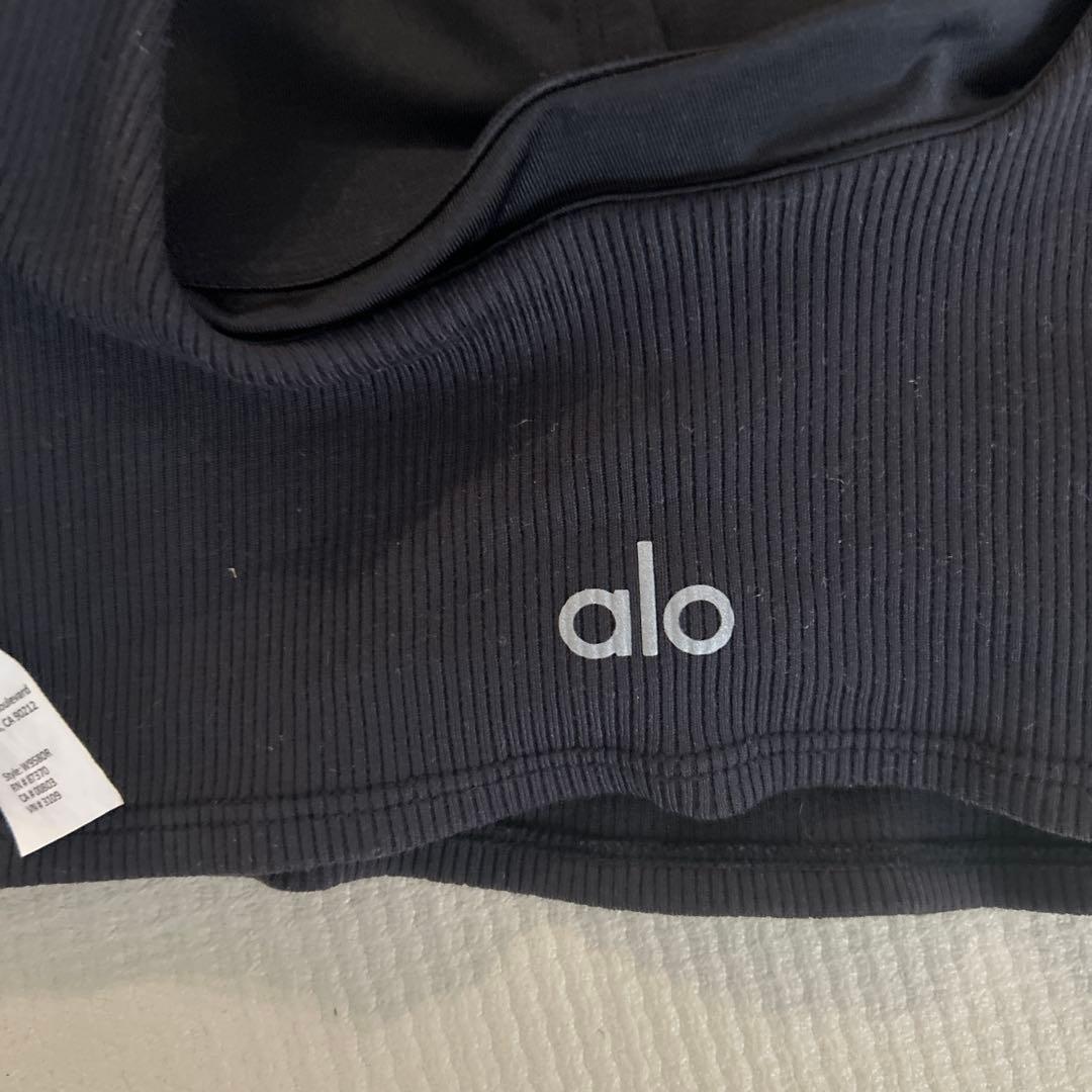 alo ブラック ハイネック タンク　サイズS