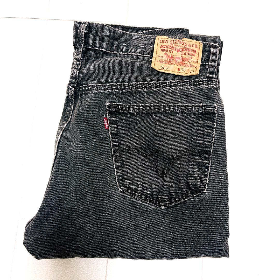 Levi's 505 ブラックデニム 後染め　00s W36 L32