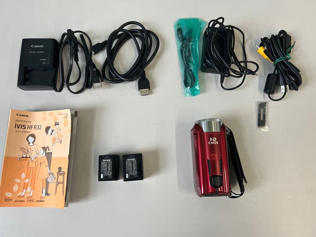 Canon IVIS HF R32 レッド バッテリー2個付き( 動作確認済)