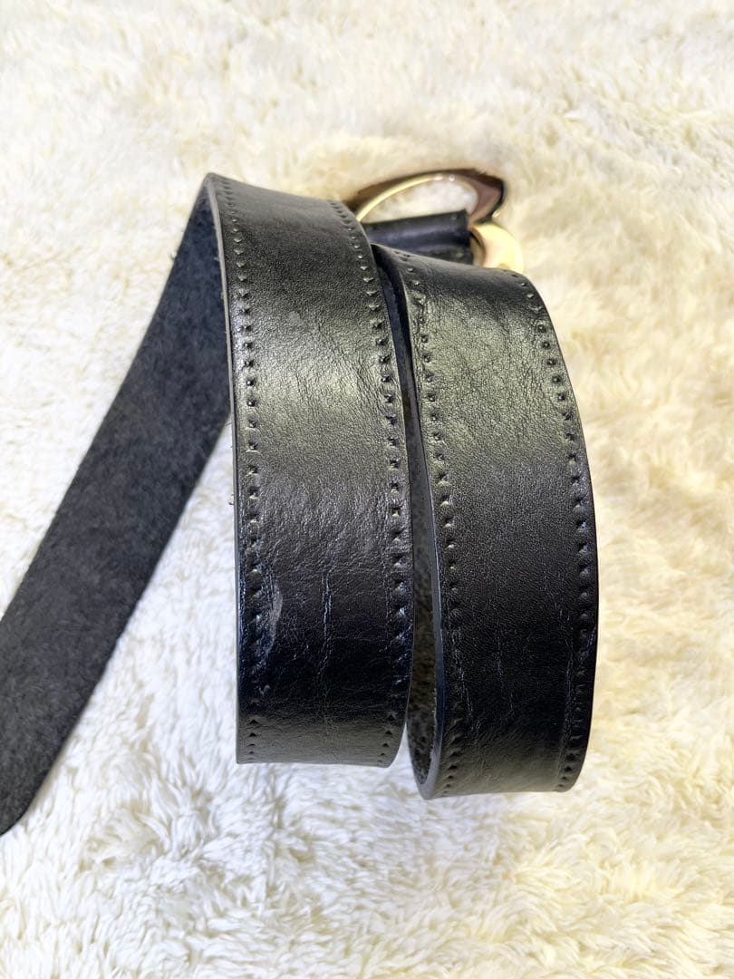 グッチ GUCCI ベルト レザー ハート ロゴ ゴールド 90 36黒ブラック