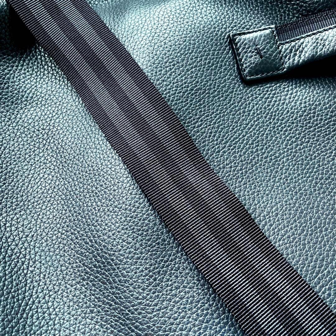 【専用ページ】美品エルメネジルドゼニア2wayボストンバッグシボ革ネイビー大容量