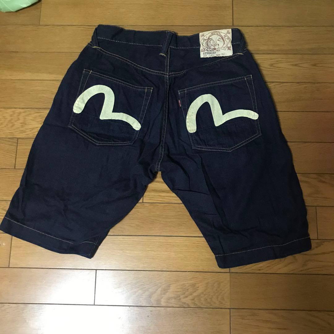 エヴィス　半ズボン美品濃紺　W34インチ