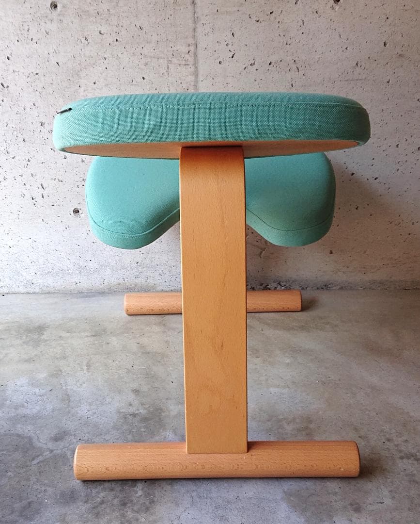 【美品】サカモトハウス バランスチェアイージー　ライトグリーン　カバー付き