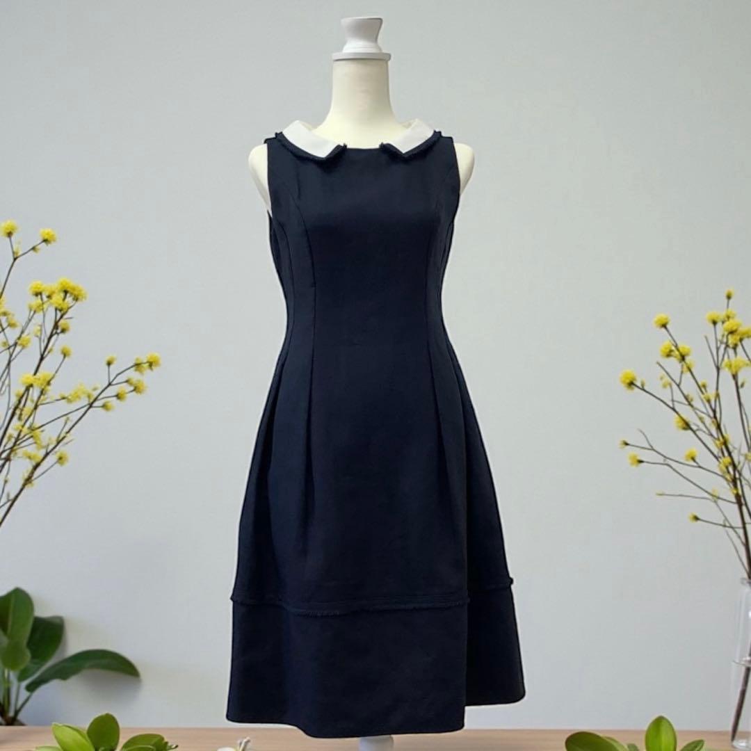 限定モデル【36】 Rene タグ付 新品 ルネ リネン ワンピース ネイビー