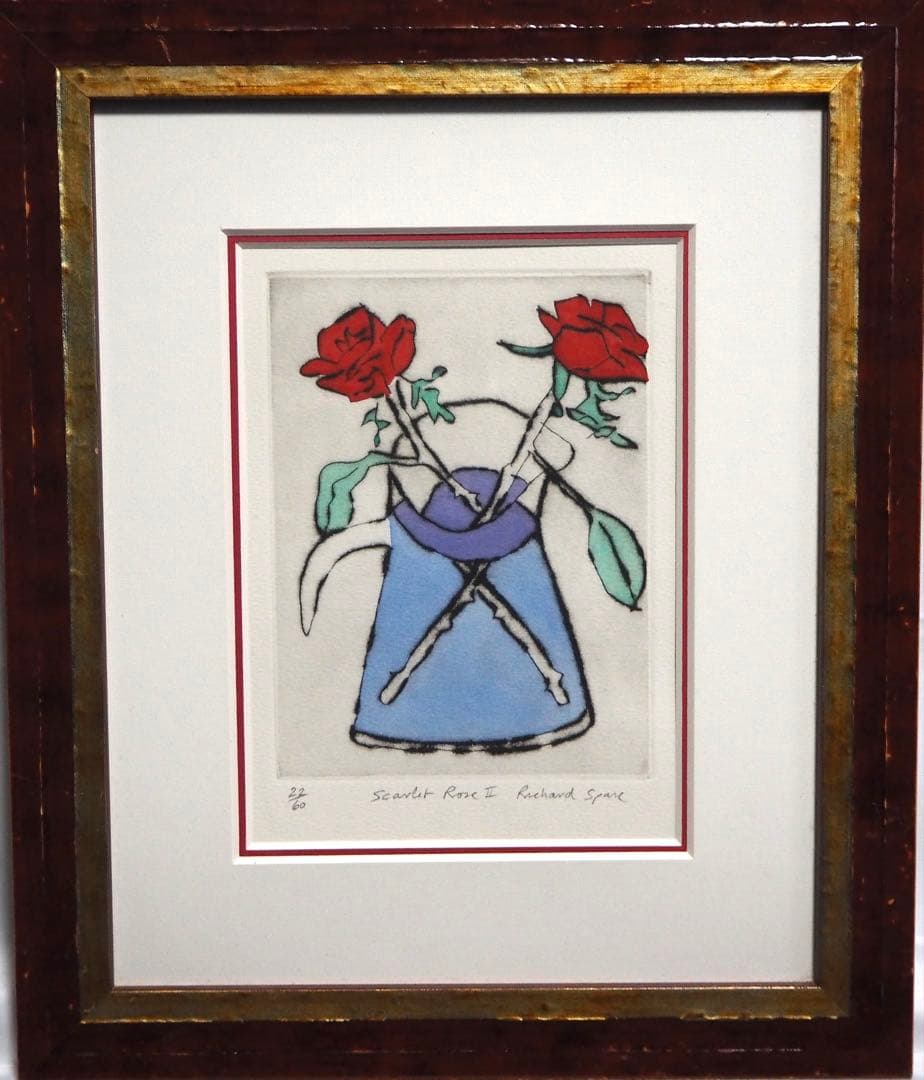 真作■リチャードスペア 版画 Scarlet Rose II■絵画 アイズピリ
