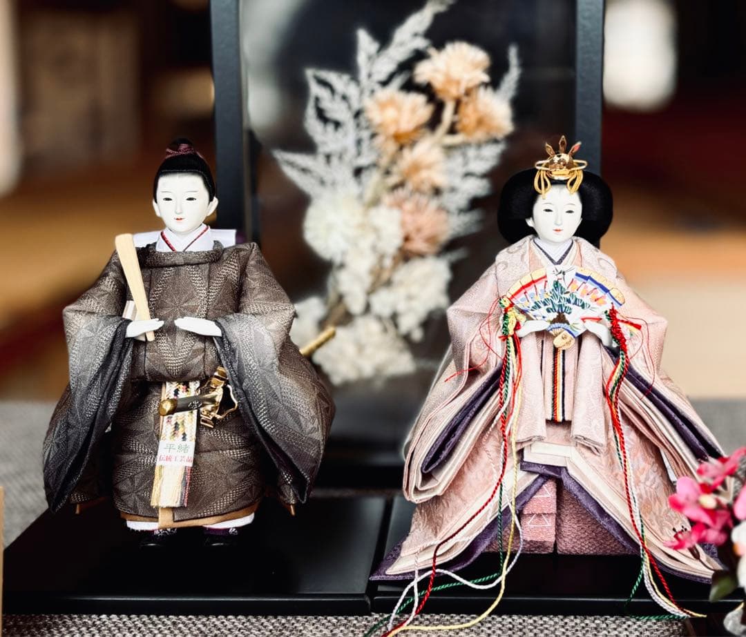 【シーズン終了特価】【新品未使用】【正絹暈し染芥子親王】【立ち雛】