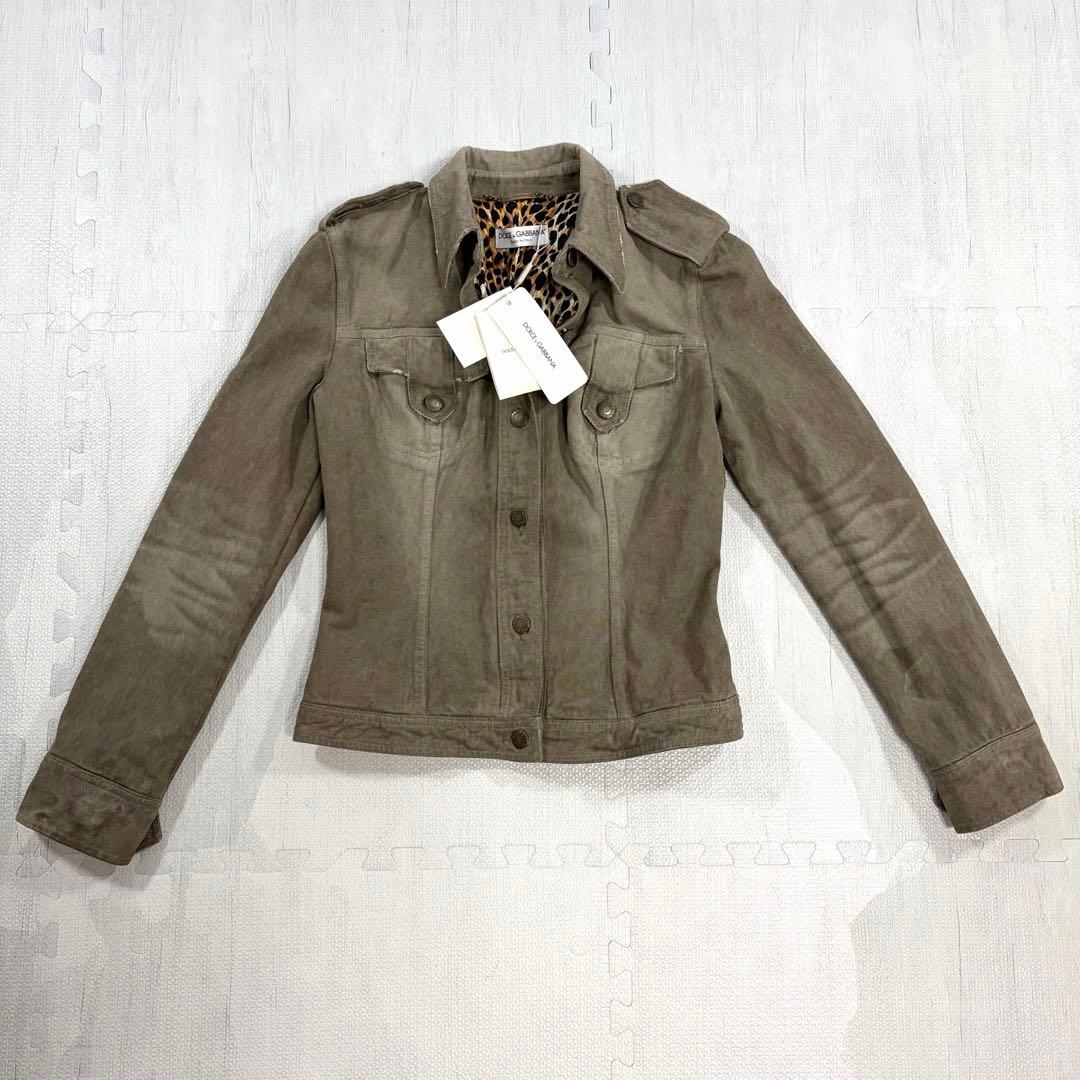 新品未使用 タグ付 ドルチェ&ガッバーナ ヒョウ柄 デニム ジャケット 40