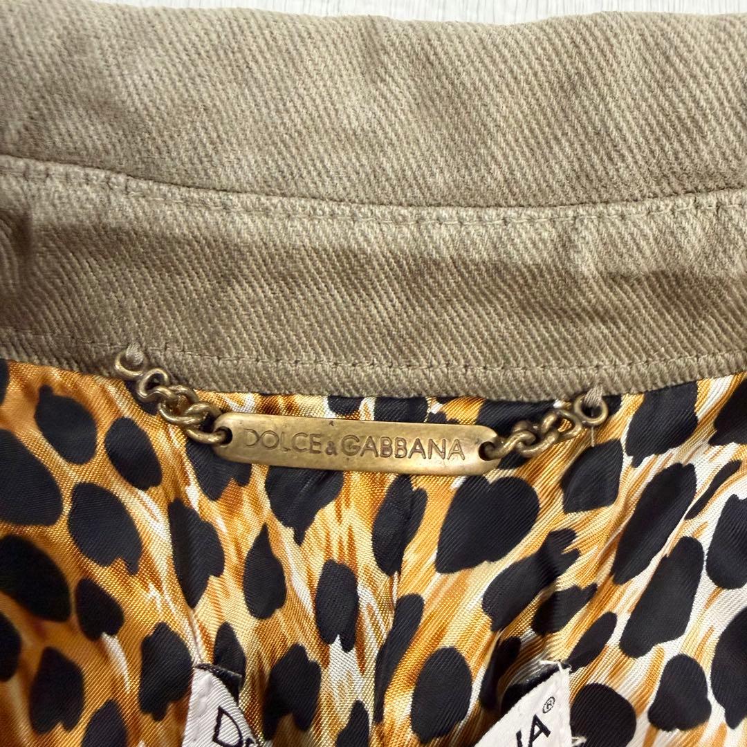 新品未使用 タグ付 ドルチェ&ガッバーナ ヒョウ柄 デニム ジャケット 40