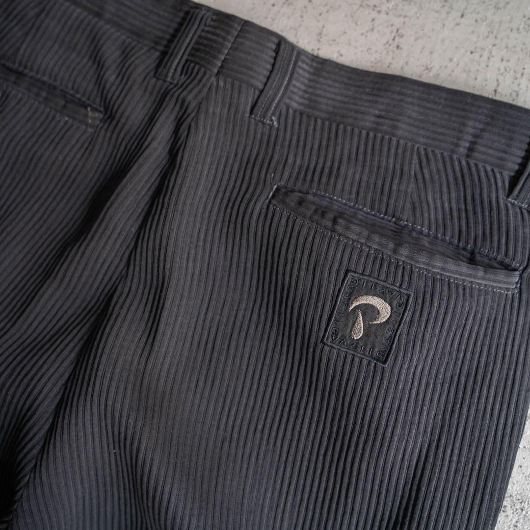 【希少タイプ】 00s old ブラック プリーツ ツータック ワイドスラックス