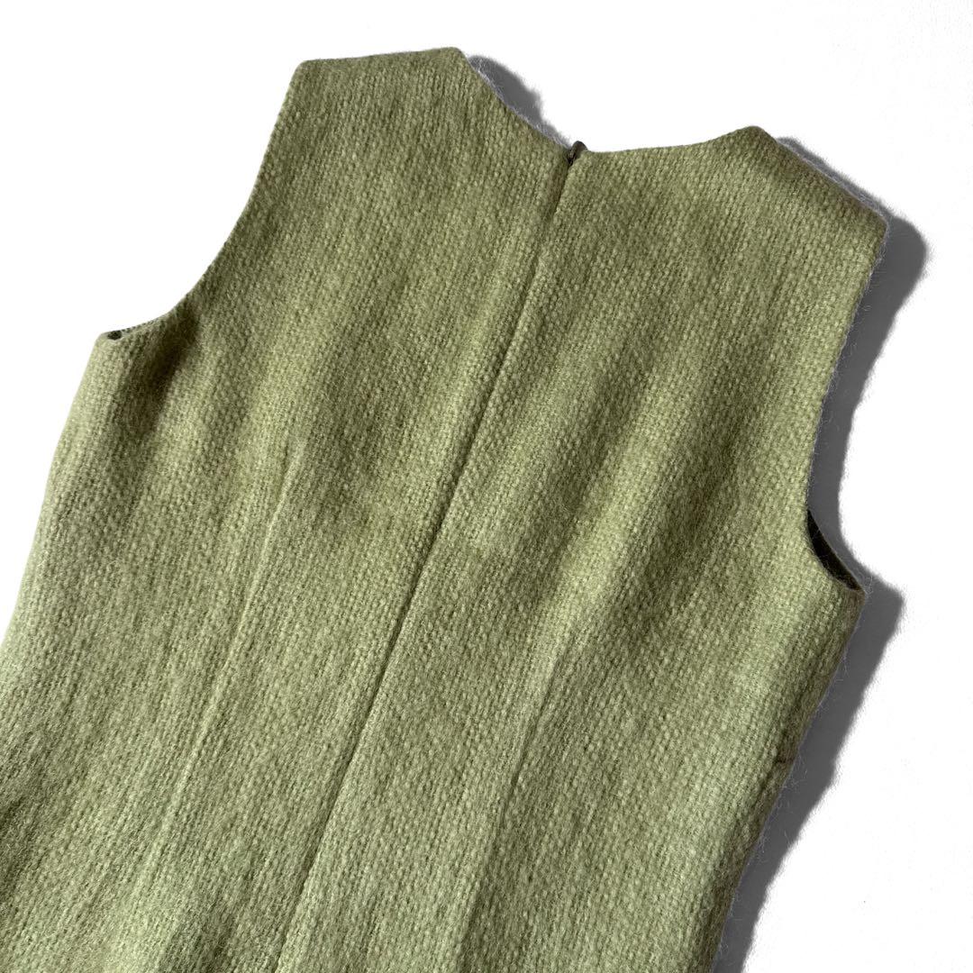 モスキーノ モヘア ドレス ワンピース グリーン ビーズ フリンジ