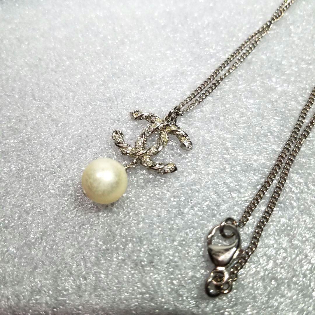 【美品・正規品】CHANEL ネックレス ココマーク パール ラインストーン