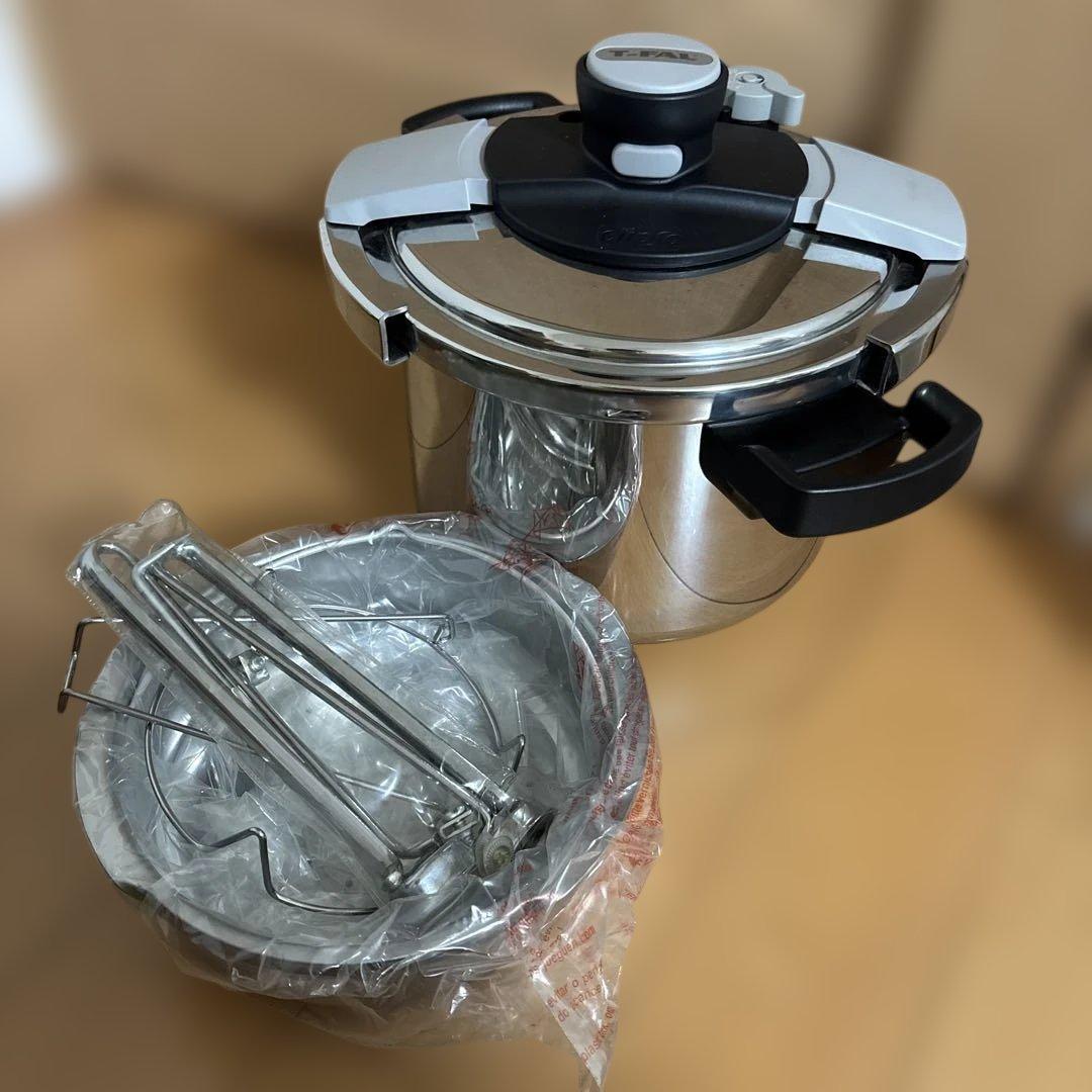 新品　T-fal 圧力鍋 クリプソ　6L 中カゴ付き