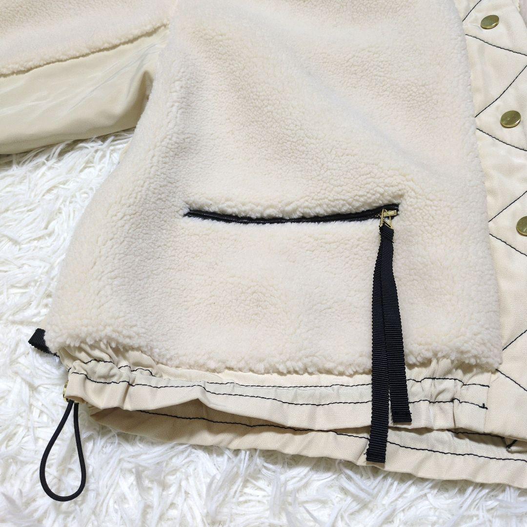 美品 エイミーロウ Eimee Law バックフリルボアブルゾン 38(M)