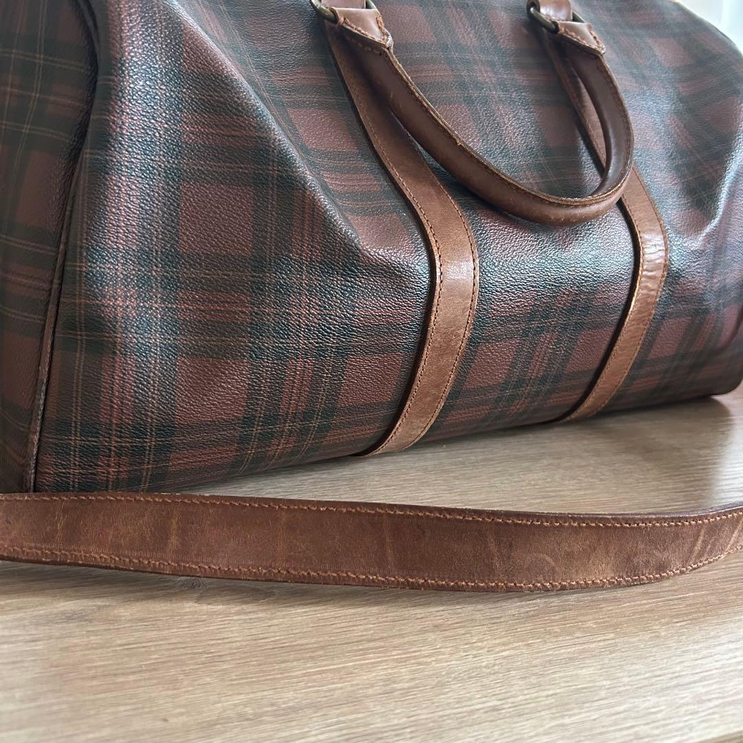 ポロラルフローレン ボストンバッグ タータンチェック 2way ブラウン