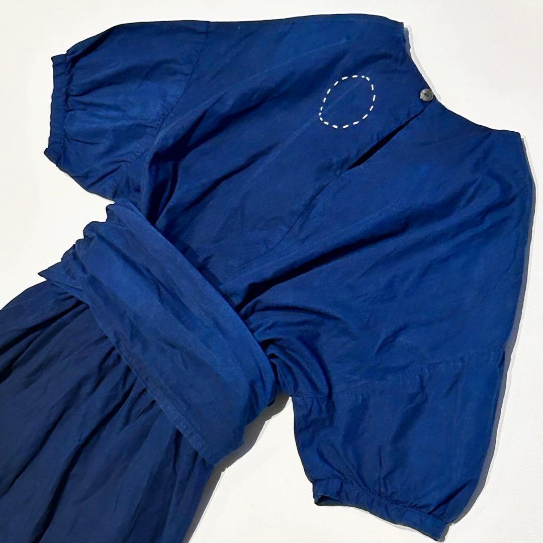 コズミックワンダー 琉球藍藍染 オーガニックコットンラップロングワンピース