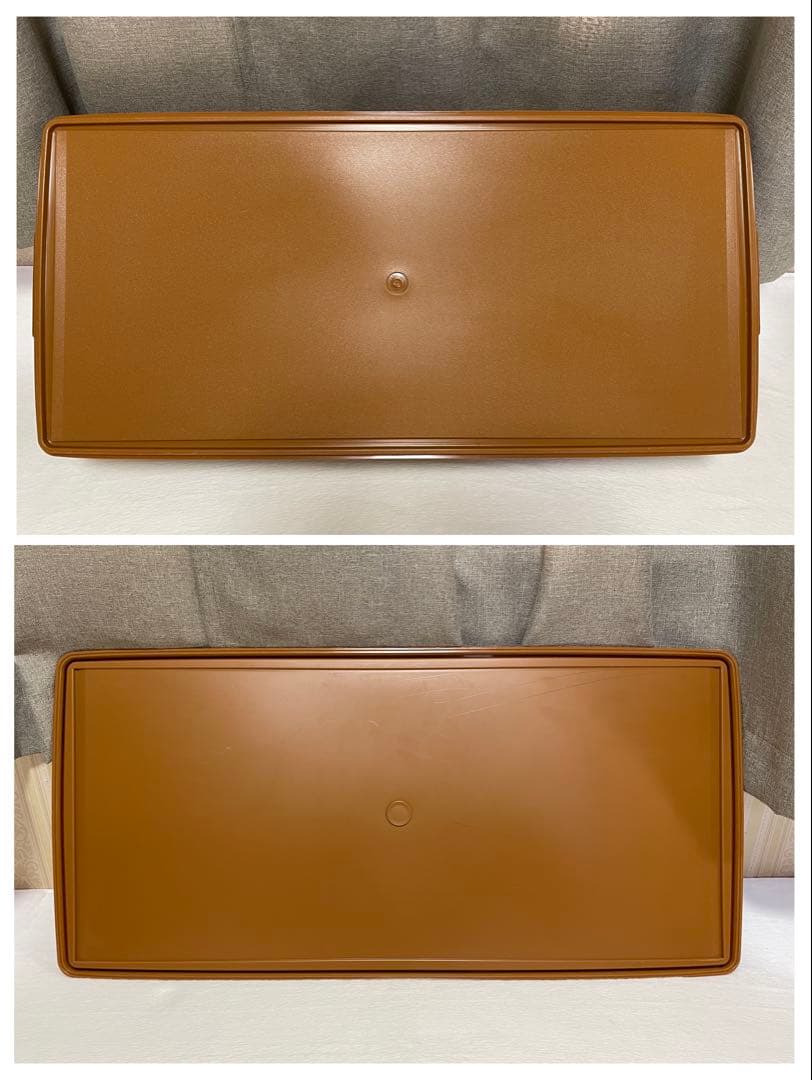 美品/2個セット/タッパーウェア/ディープ/ロング/スーパーケース/セピア②