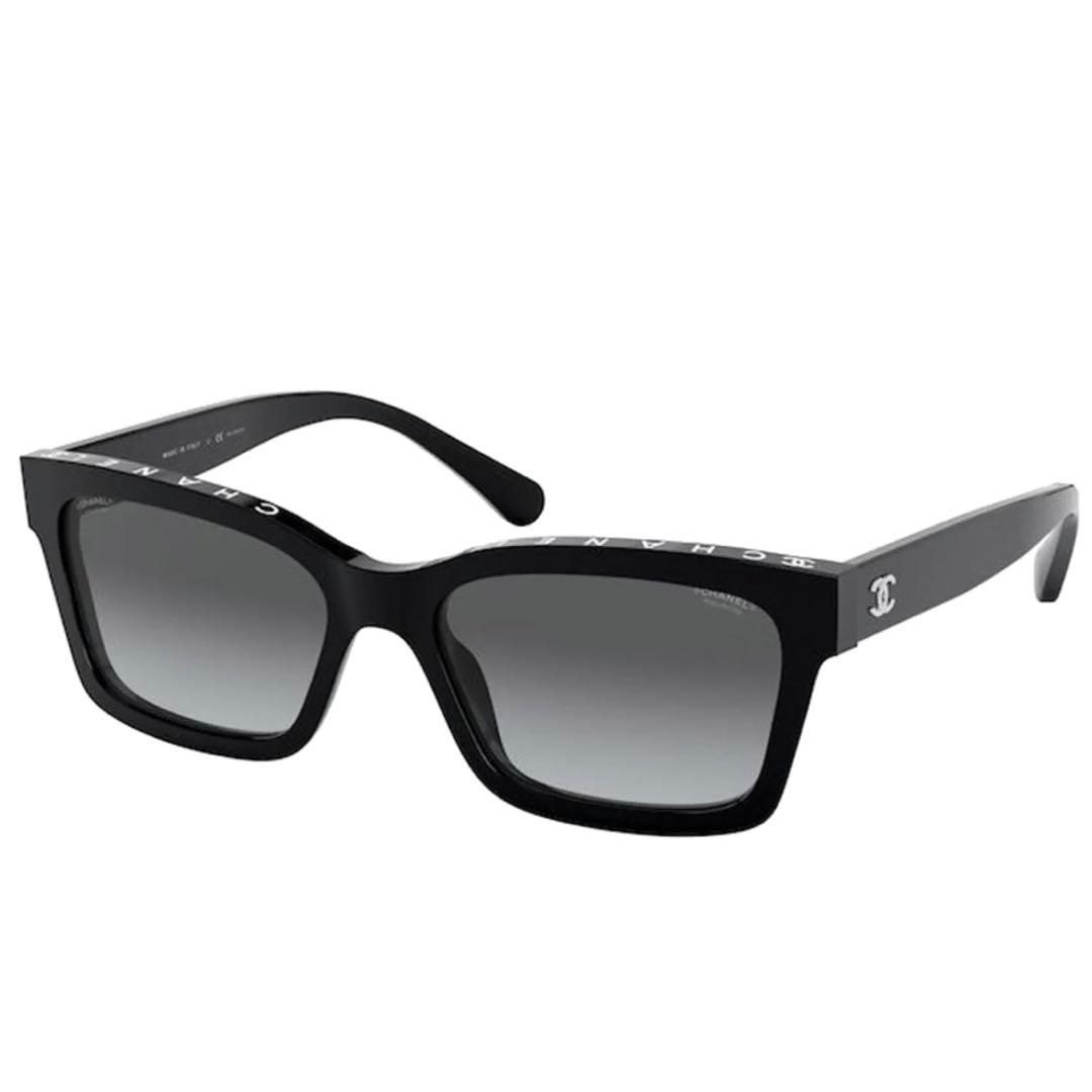CHANEL ブラック サングラス スクエア型