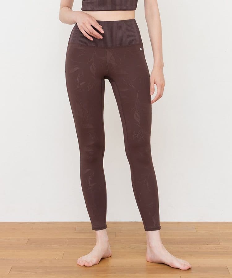 SUKALA　 エンボスリーフ　レギンス　ブラウン　M　新品未使用　タグ付き