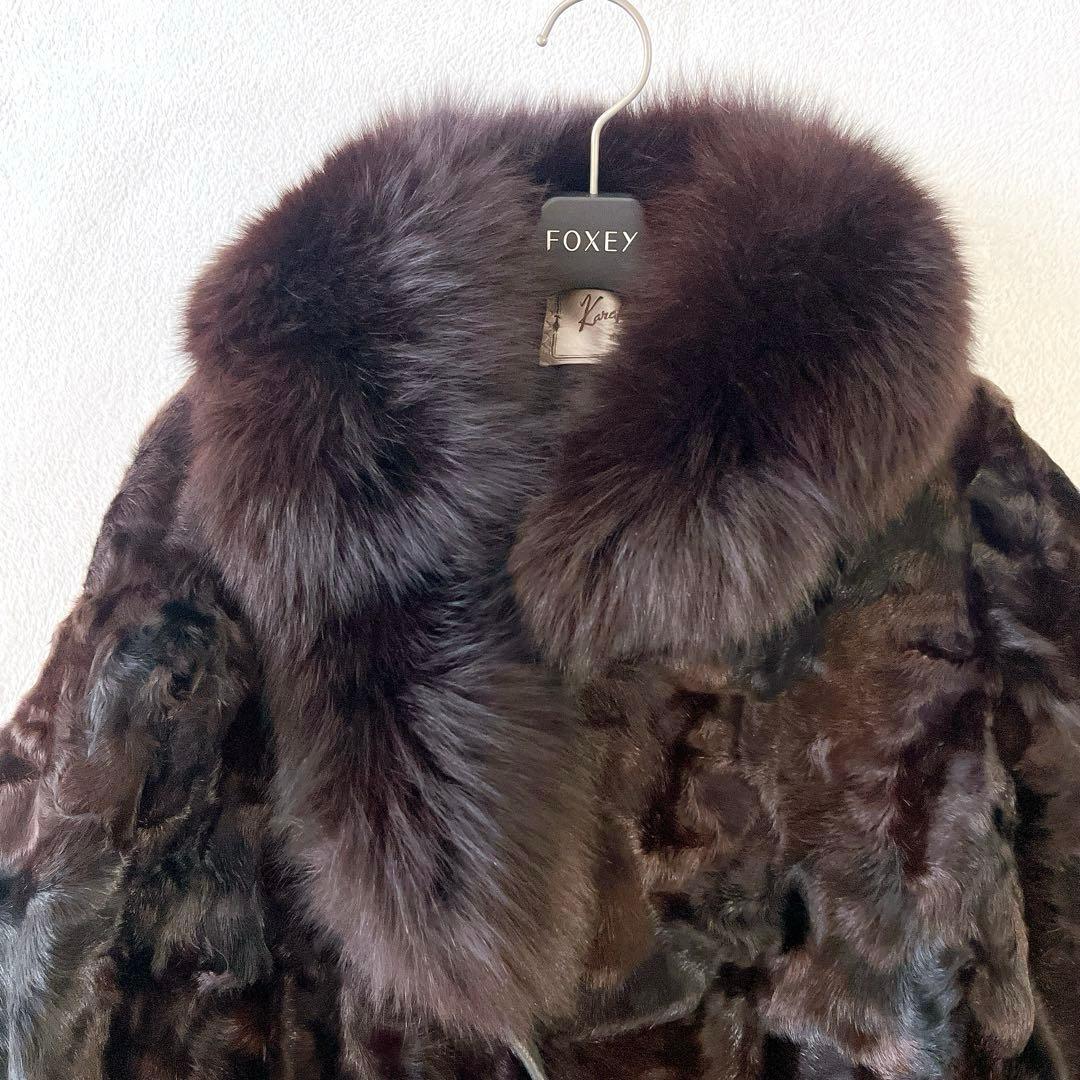 ★ミンク×フォックスファー★ミドル丈コート マーブルミンク レザー使いサイズ13