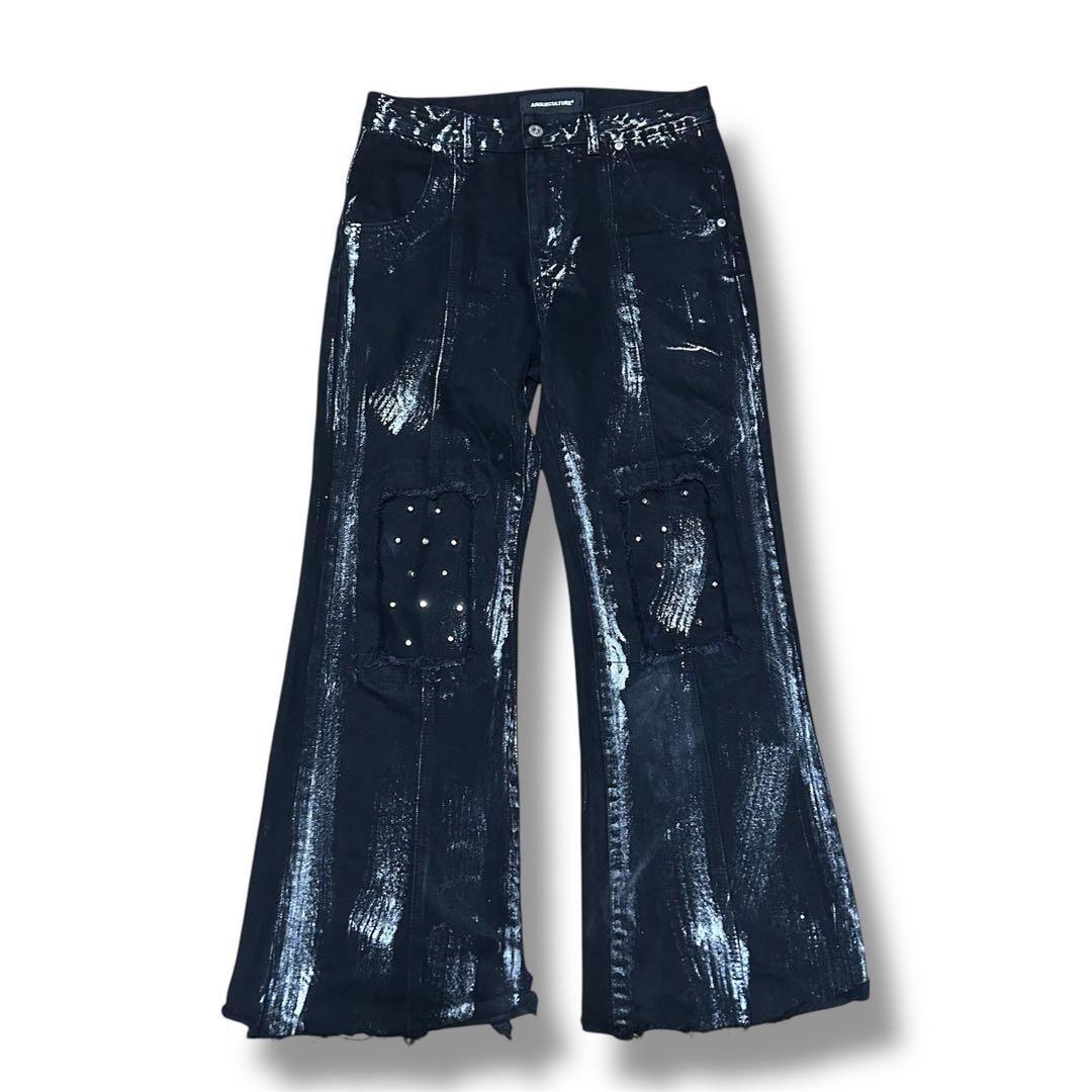 ARGUE CULTURE ペイントスタッズデニムセットアップ ブラックy2k