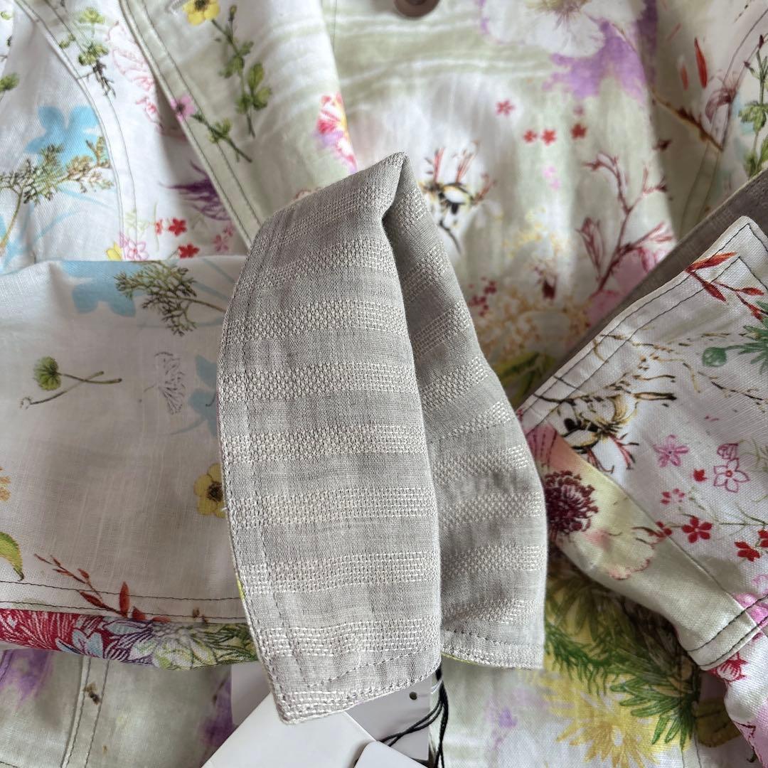 ジェニーギャルソン イタリア製生地 ボタニカルフラワー ジャケット 42 大きい