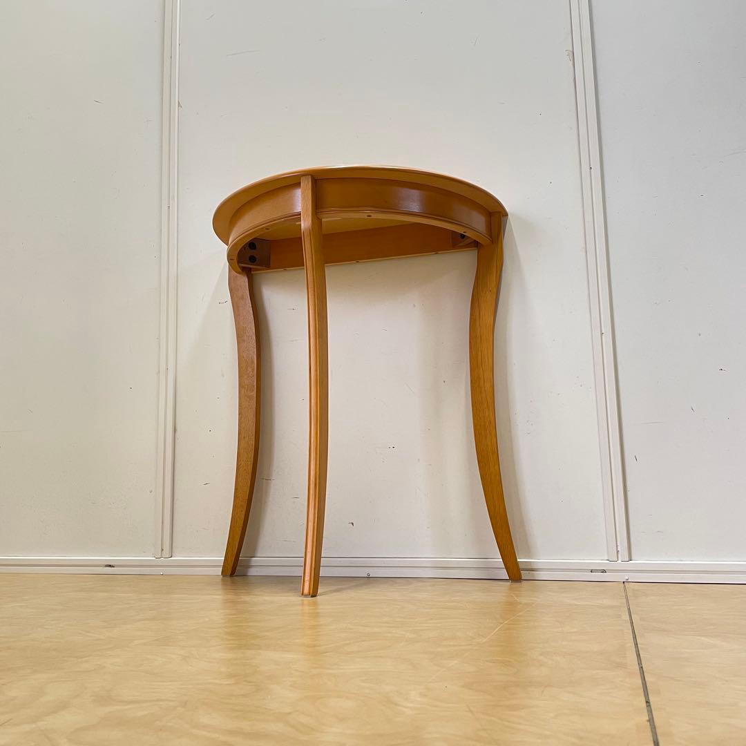 コンソールテーブル 半円 3本脚 花台 サイドテーブル 飾り台 ナチュラル