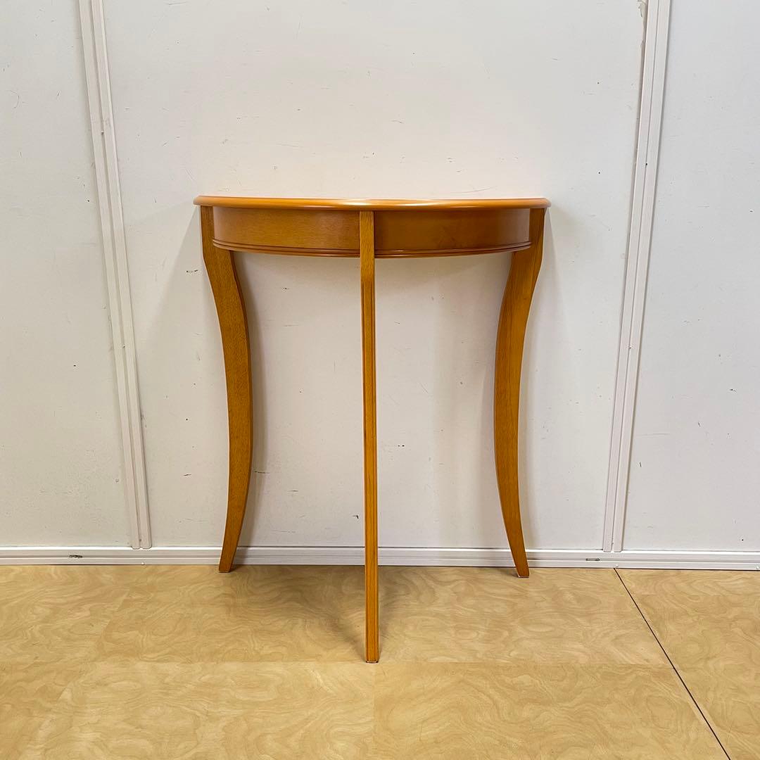 コンソールテーブル 半円 3本脚 花台 サイドテーブル 飾り台 ナチュラル