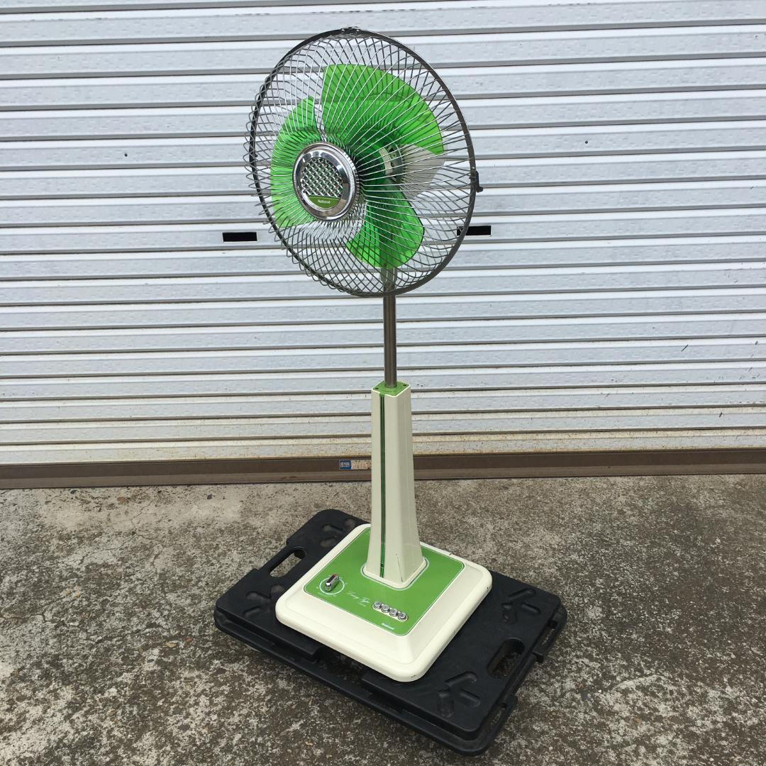 ☆ナショナル 扇風機 F-30S1M 30㎝ リビング用扇 緑 昭和レトロ