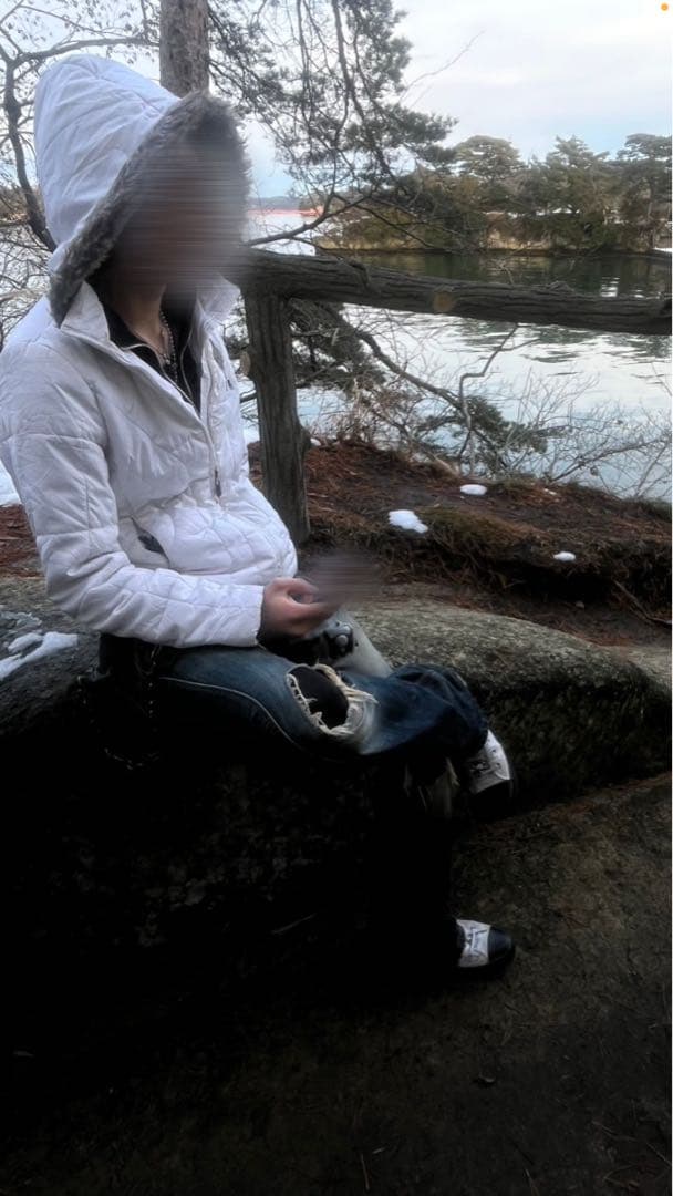 お兄系 y2k グランジ ホワイトダウンジャケット