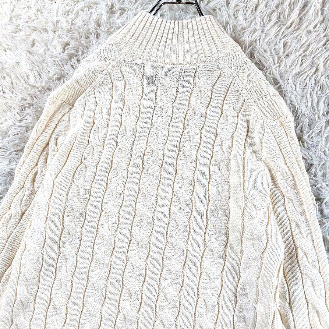 未使用品 ポロラルフローレン QRタグ ロゴハーフジップ ケーブルニットセーター