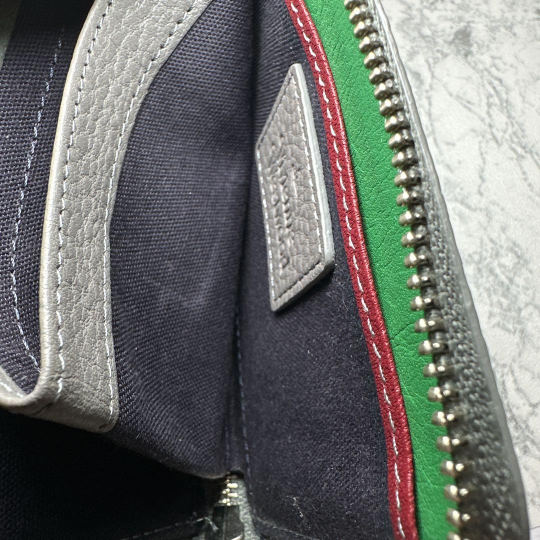 極美品✨FRATHOUSE L字ファスナー小銭入れ　グレー　オーブ　ロゴプリント